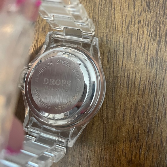 Drops Milano Rose Gold Plastic Acrylic Band Watch Stainless Steel Womens - Picture 8 of 9